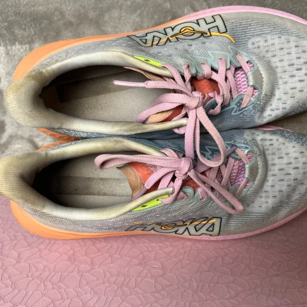 Hoka One One Mach 6 Running Shoes Womens Size 10.5B Logo Comfort Low Top 1147810